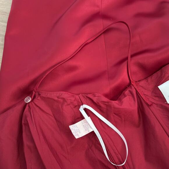 Vintage Watters & Watters Satin Maxi Dress 14 Red - Picture 10 of 10